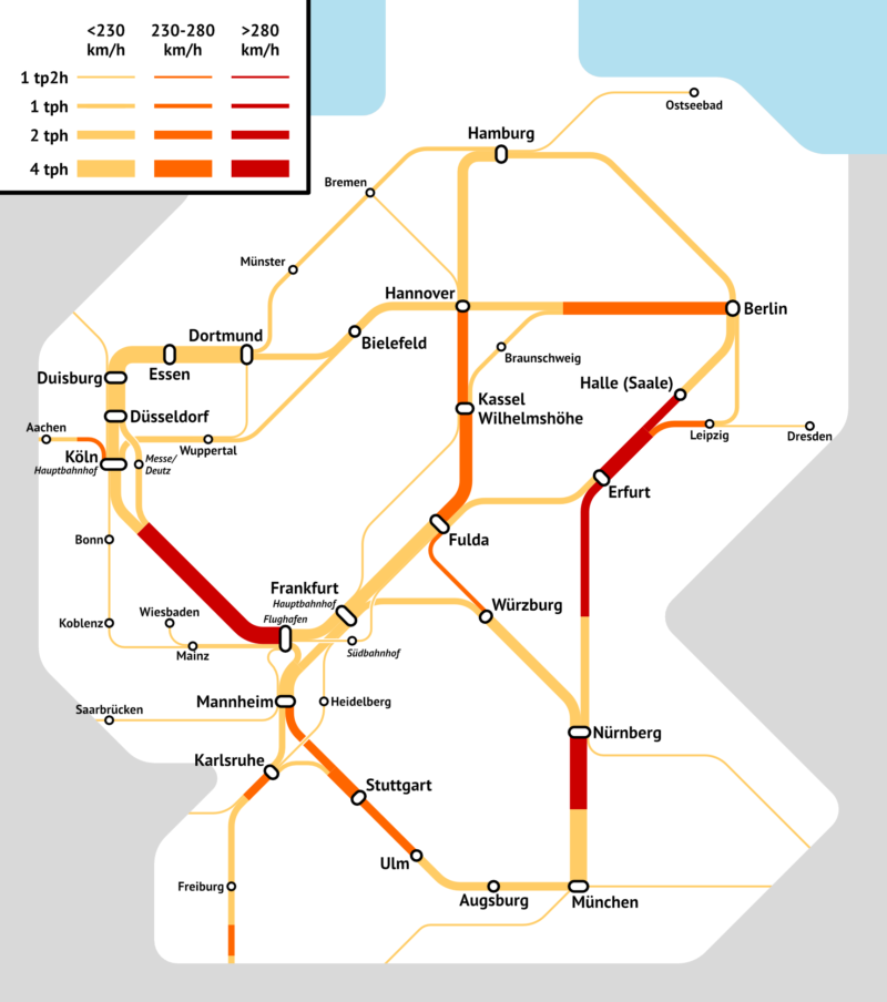 map of germany high speed rail network